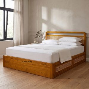Tempat Tidur Ranjang Dipan Rotan Laci Antik Minimalis Niko Furniture by Aldina Home