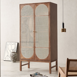 Lemari Kabinet Pakaian Rotan Minimalis Antik Arjuna Kayu Solid by Aldina Home