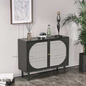 Rak Bufet Meja Minimalis Rotan Adinatha Kayu Jati Solid by Aldina Home